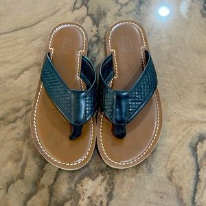 Men’s Leather woven flip flop sandals